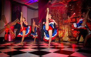 Cancan dancers in beautiful dresses