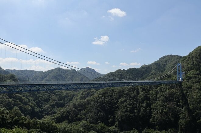 ゆるキャン△聖地巡礼】大井川全開バリバリツーリング④出発！吊り橋の国。「両国吊橋」「小山橋」混んでる休日より空いている平日でしょ！※キャンプ成分皆無です(^^;  - ワールド・エクスプローラー “やぎりん”の大冒険