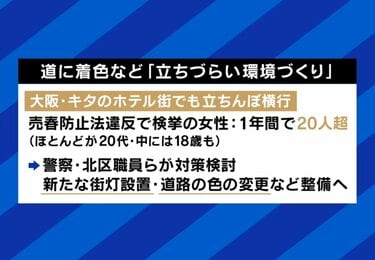 1万5000円？」「うん」売春目的で“立ちんぼ”する女性「稼ぎは1日6万」 路面を黄色に塗るも別場所に移動か「取り組み考えたい」 大阪 ・梅田｜FNNプライムオンライン