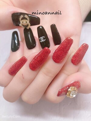 ジェルワンカラー クリスマスパーツ追加 ストーン追加 #パラジェル#長さだし#ワンカラー#｜nail