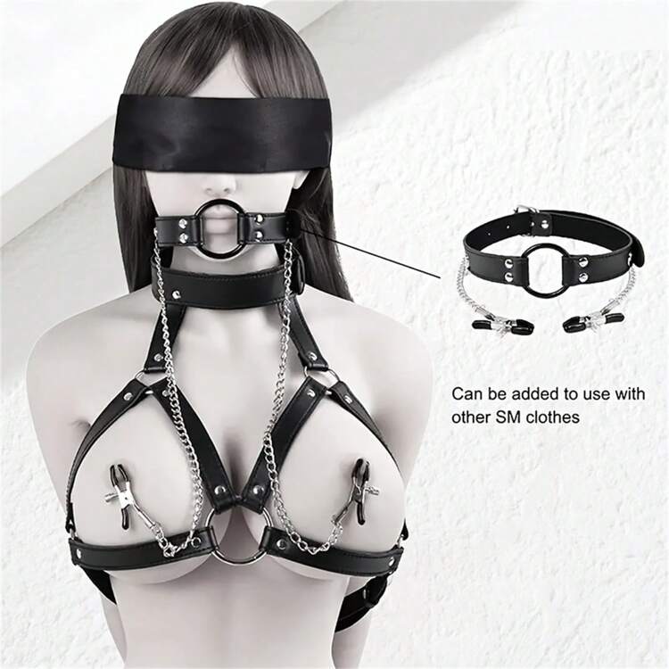 BDSM Back Handcuffs Collar Neck